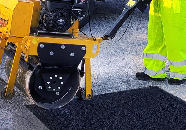 a repaired pothole
