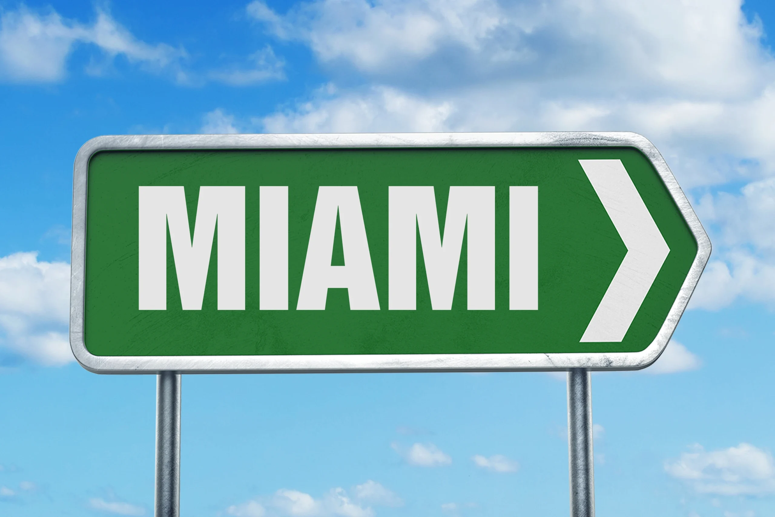 Miami, Florida road sign Pothole repair