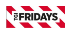 TGI Fridays logo featuring bold black text on a white background with red and white diagonal stripes, representing a popular dining and entertainment venue.