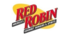 Red Robin logo featuring the text "America's Gourmet Burgers & Spirits" in bold red and yellow, representing a dining establishment focused on quality burgers and a vibrant atmosphere.